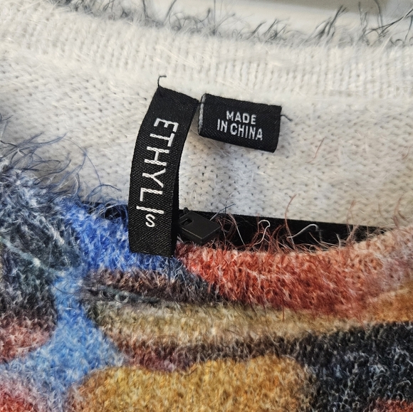 NWT ETHYL Colorful Abstract Women's Sweater - Picture 2 of 6